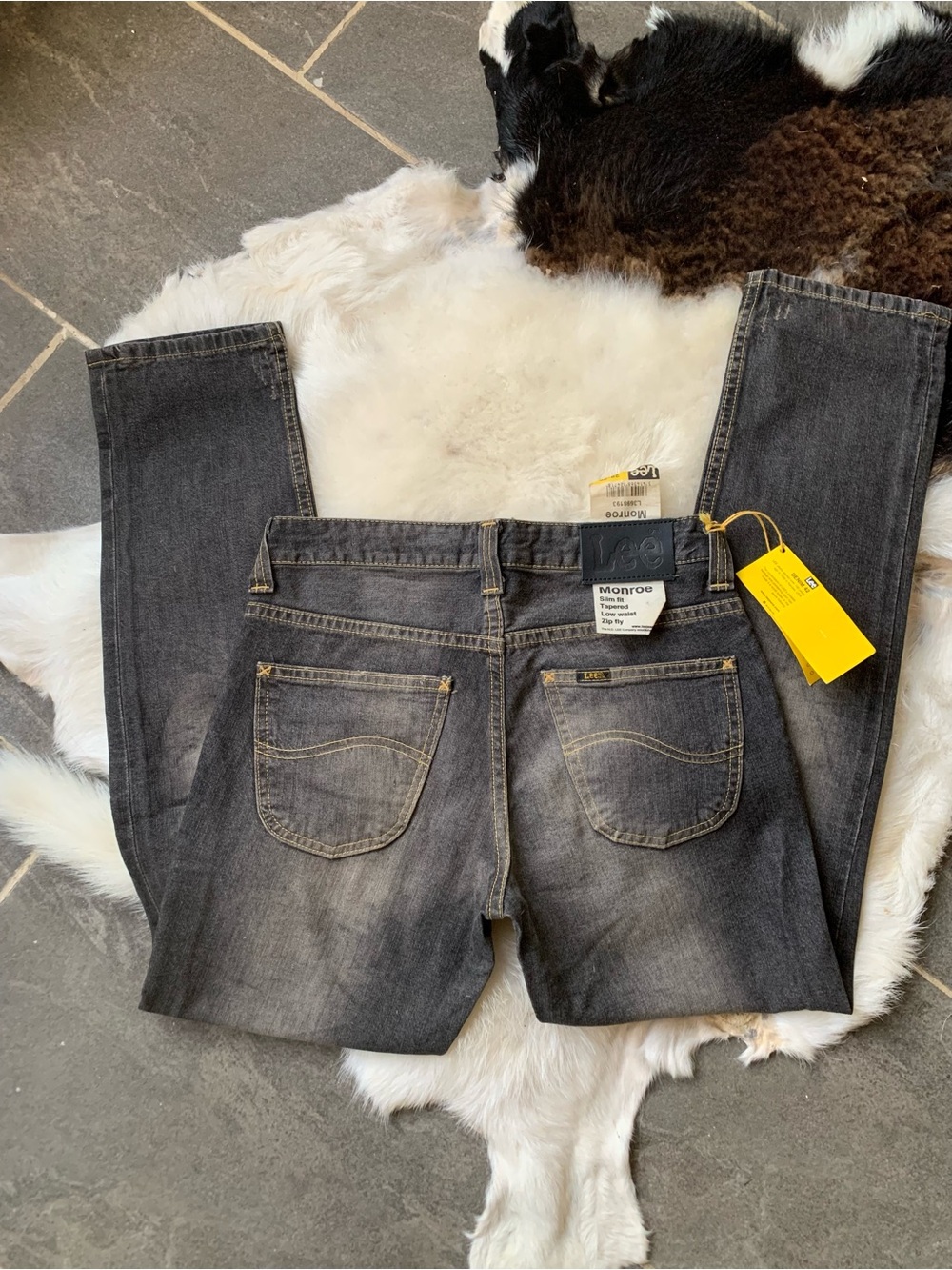 NWT Vintage DeadStock Woman’s Lee Monroe Slim Fit Tapered Low Waist Black Jeans